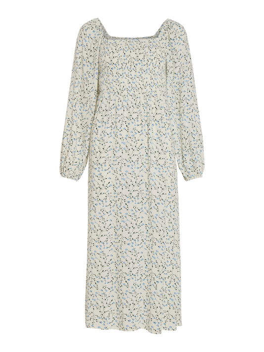 VIFLORA Dress - Cloud Dancer / Blue