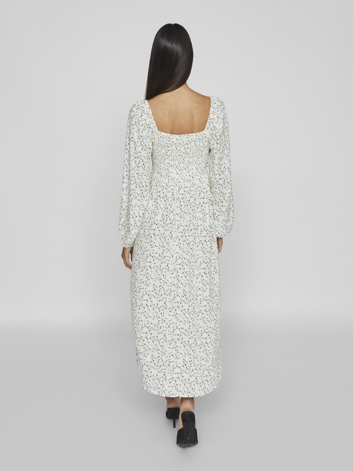 VIFLORA Dress - Cloud Dancer / Blue