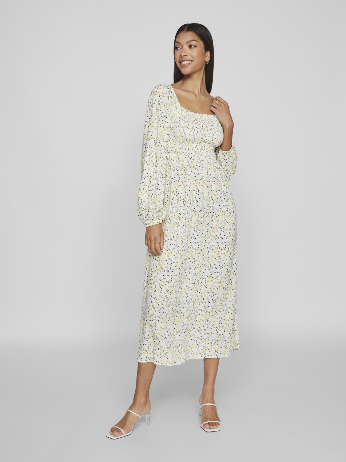 VIFLORA Dress - White / Yellow