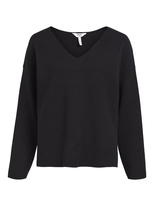 OBJREYNARD V-neck Pullover - Black